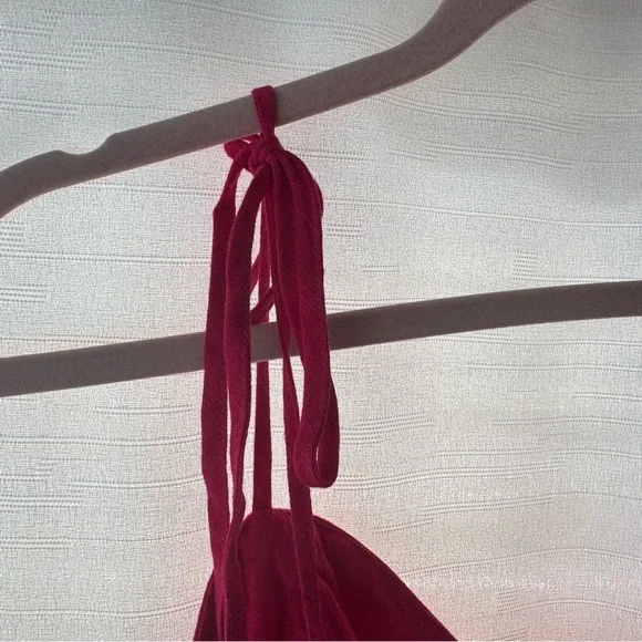 Express Hot Pink Smocked Tie-Strap Peplum Cami – Medium - Picture 6 of 8